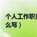 个人工作职责怎么写100字（个人工作职责怎么写）