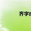 齐字成语谐音梗（齐字成语）