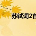 苏轼词2首（苏轼词两首原文及翻译）