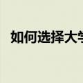 如何选择大学和专业（如何选专业和大学）