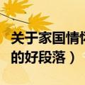 关于家国情怀的优美摘抄段落（关于家国情怀的好段落）