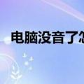 电脑没音了怎么解决（电脑没音了怎么办）