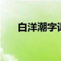 白洋潮字词翻译（白洋潮原文及翻译）