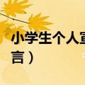 小学生个人宣言简短积极向上（小学生个人宣言）