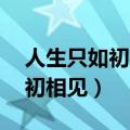 人生只如初相见 何事悲风秋画扇（人生只如初相见）