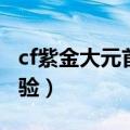 cf紫金大元首击杀图标（cf紫金大元首多少经验）