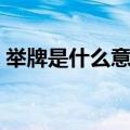 举牌是什么意思饭圈用语（举牌是什么意思）