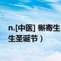 n.[中医] 槲寄生(一种常用作圣诞节室内悬挂的植物)（槲寄生圣诞节）