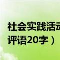 社会实践活动家长评价怎么写（社会实践家长评语20字）