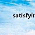 satisfying的名词（satisfy的名词）