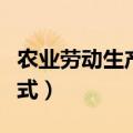 农业劳动生产率计算公式（劳动生产率计算公式）