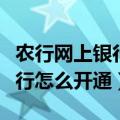 农行网上银行怎么开通手机银行（农行网上银行怎么开通）