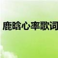 鹿晗心率歌词英语部分翻译（鹿晗心率歌词）