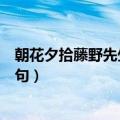 朝花夕拾藤野先生好词好句概括（朝花夕拾藤野先生好词好句）