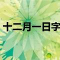 十二月一日字谜打一字（十二月一日猜字谜）