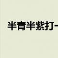 半青半紫打一字猜一字（半青半紫打一字）