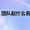 团队起什么名字最好（团队起什么名字好听）