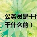 公务员是干什么的工资一般是多少（公务员是干什么的）