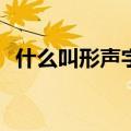 什么叫形声字?举3字例子（什么叫形声字）
