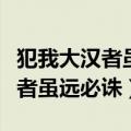 犯我大汉者虽远必诛下一句是什么（犯我大汉者虽远必诛）