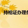 持枪证办理条件是什么（持枪证办理条件）