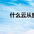 什么云从窗里出（云从窗里出上一句）