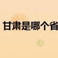 甘肃是哪个省的地方（甘肃是哪个省的城市）