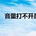 音量打不开是怎么回事（音量控制打不开）