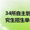 34所自主划线研究生复试线（34所自划线研究生招生单位）