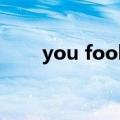 you fool什么意思（fool什么意思）