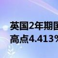 英国2年期国债收益率升至5月31日以来的最高点4.413%