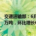 交通运输部：6月3日-6月9日国家铁路累计运输货物7635.7万吨，环比增长0.6%