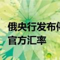俄央行发布停用美元和欧元场内交易后的首个官方汇率