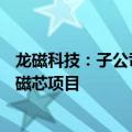 龙磁科技：子公司拟投资2.56亿元建设软磁铁氧体原材料及磁芯项目