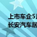上市车企5月销量透视：上汽集团、比亚迪、长安汽车居前三