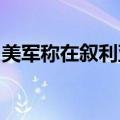 美军称在叙利亚打死“伊斯兰国”一高级官员
