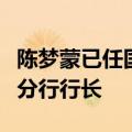陈梦蒙已任国开行副行长，曾任农发行山东省分行行长