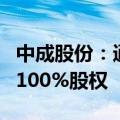 中成股份：通用技术集团拟无偿划转中成集团100%股权
