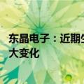 东晶电子：近期生产经营情况正常 内外部经营环境未发生重大变化