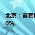 北京：首套房最低首付款比例调整为不低于20%