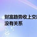 财富趋势收上交所监管工作函，公司回应：与今天股价下跌没有关系