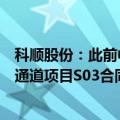 科顺股份：此前中铁隧道局集团携手科顺股份共同承建深中通道项目S03合同段