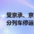 受京承、京通线降雨封线影响 北京站始发部分列车停运