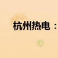 杭州热电：股东拟合计减持不超过3.9%