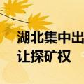 湖北集中出让17宗探矿权 今年拟分6批次出让探矿权