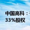 中国高科：子公司拟公开挂牌转让万顺达89.33%股权
