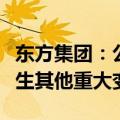 东方集团：公司日常生产经营及外部环境未发生其他重大变化