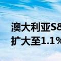 澳大利亚S&P/ASX 200指数日内涨幅扩大至1.1%