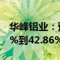 华峰铝业：预计上半年净利润同比增加25.91%到42.86%