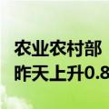 农业农村部：全国农产品批发市场猪肉均价比昨天上升0.8%